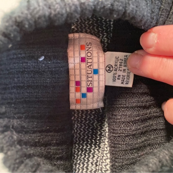 Vintage 80s For Situations Womens M  Acrylic Knit Pullover Sweater Crewneck - Picture 2 of 4